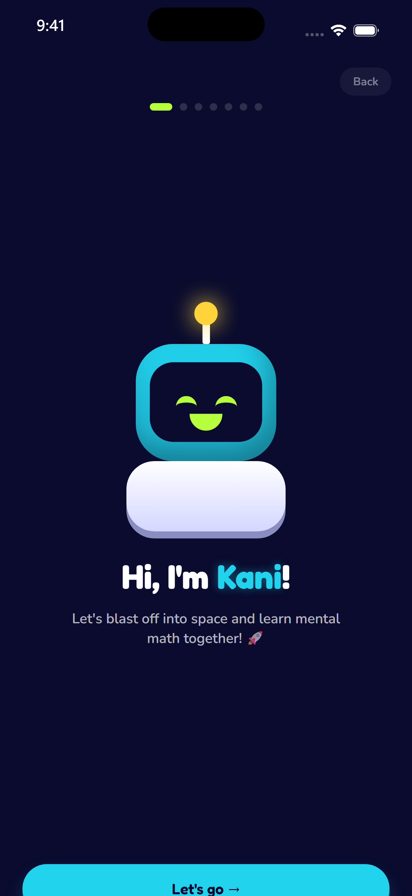 First-run welcome — meet Kani.